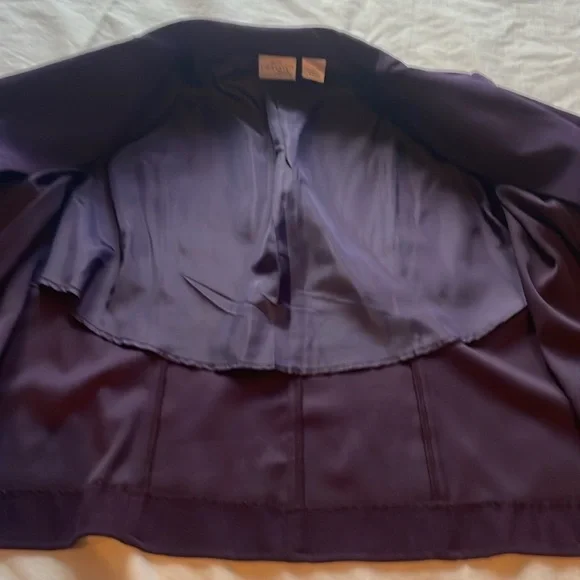Kim Rogers Dark Purple Plum Blazer.  Size Medium Petite - Picture 5 of 8